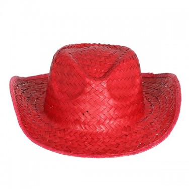 SOMBRERO DE PAJA ROJO